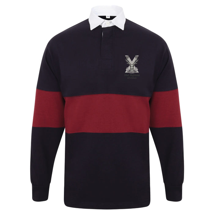 51st Highland Division Long Sleeve Panelled Rugby Shirt
