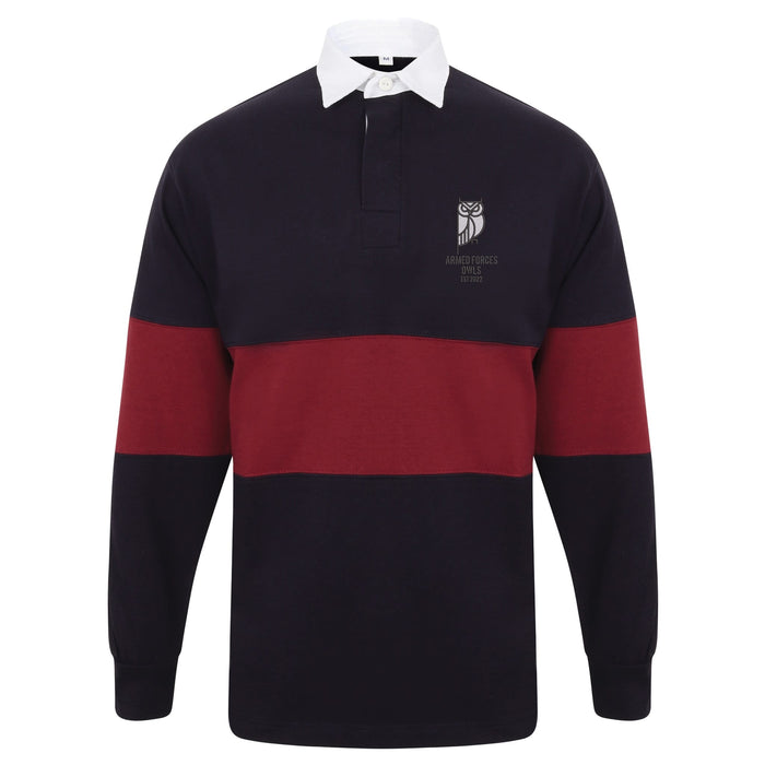 Armed Forces Owls Long Sleeve Panelled Rugby Shirt
