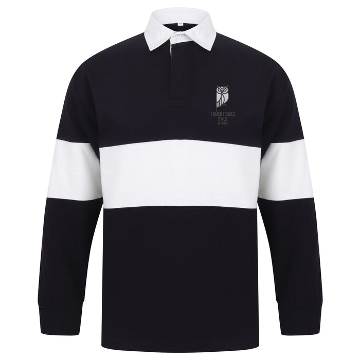 Armed Forces Owls Long Sleeve Panelled Rugby Shirt
