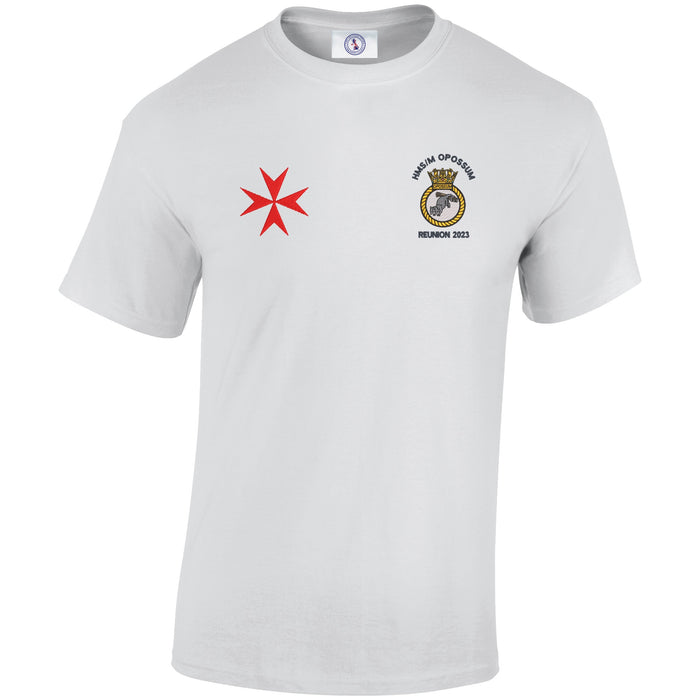HMS Opossum Malta Reunion Cotton T-Shirt (With Maltese Cross)