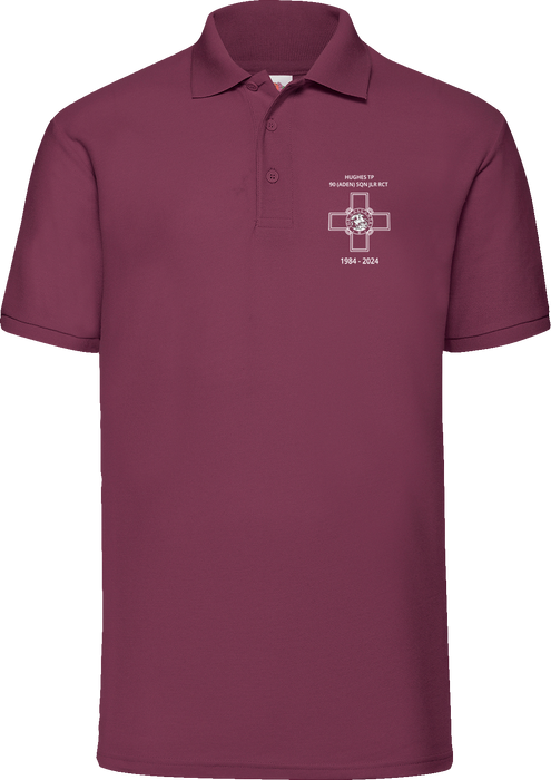 Hughes Troop 1984-2024 Printed Burgundy Polo Shirt