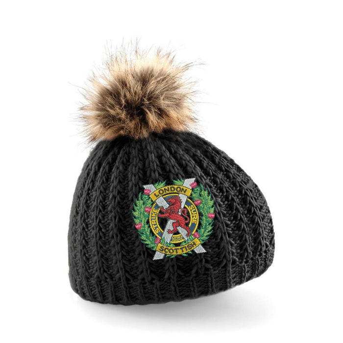 London Scottish Regiment Pom Pom Beanie Hat