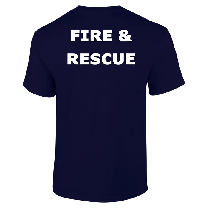 Royal Navy Fire and Rescue Cotton T-Shirt (Includes Back Print)