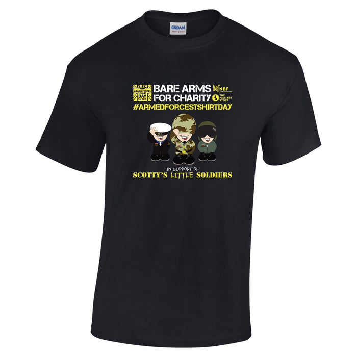 Armed Forces T-Shirt Day - Bare Arms - Scotty's Little Soldiers Charity Cotton T Shirt