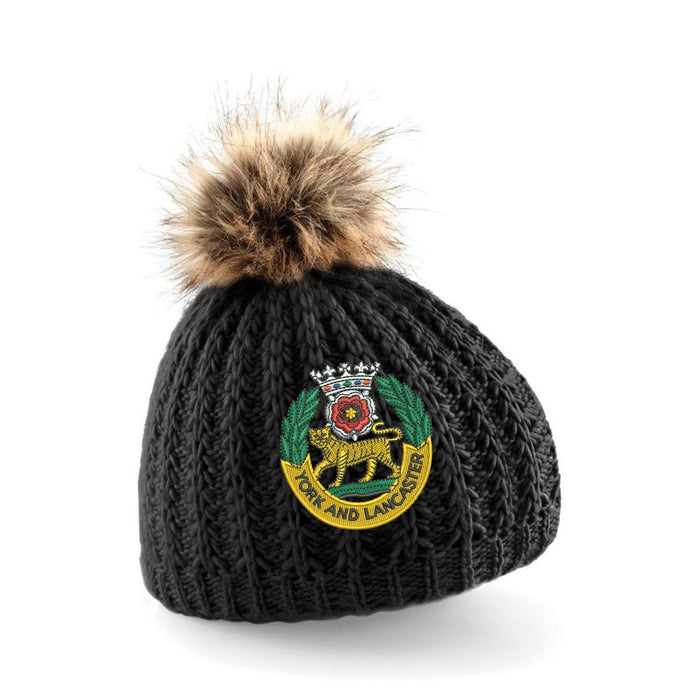York and Lancaster Regiment Pom Pom Beanie Hat