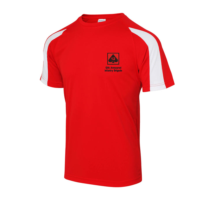 12th Armoured Infantry Brigade Contrast Polyester T-Shirt