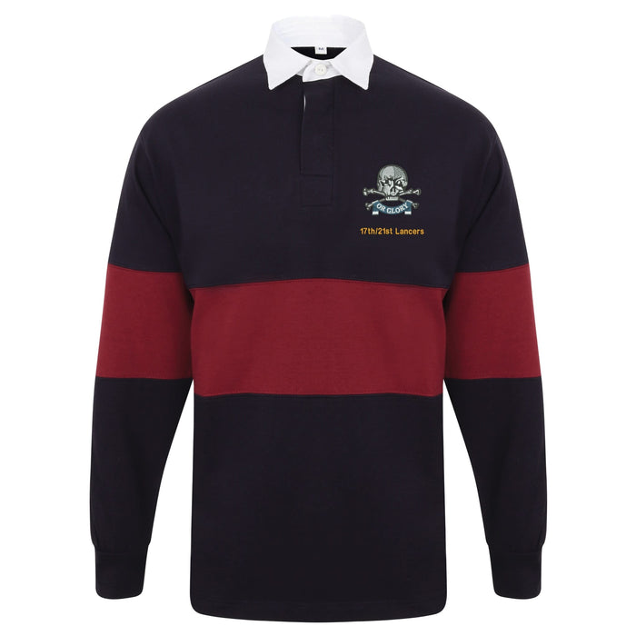 17th/21st Queens Royal Lancers Long Sleeve Panelled Rugby Shirt