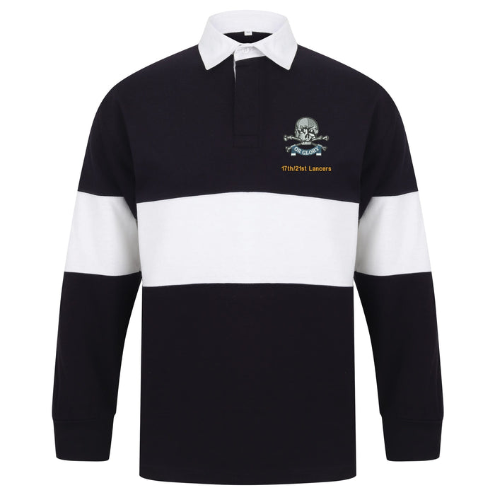 17th/21st Queens Royal Lancers Long Sleeve Panelled Rugby Shirt