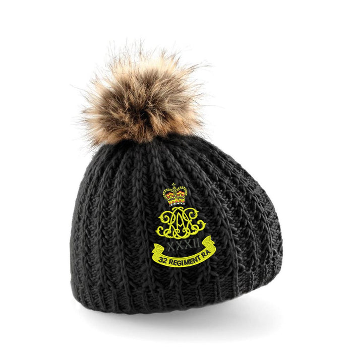 32nd Regiment Royal Artillery Pom Pom Beanie Hat