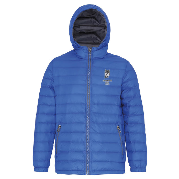 Armed Forces Owls Hooded Contrast Padded Jacket
