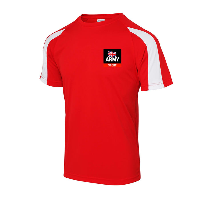Army Sports Contrast Polyester T-Shirt