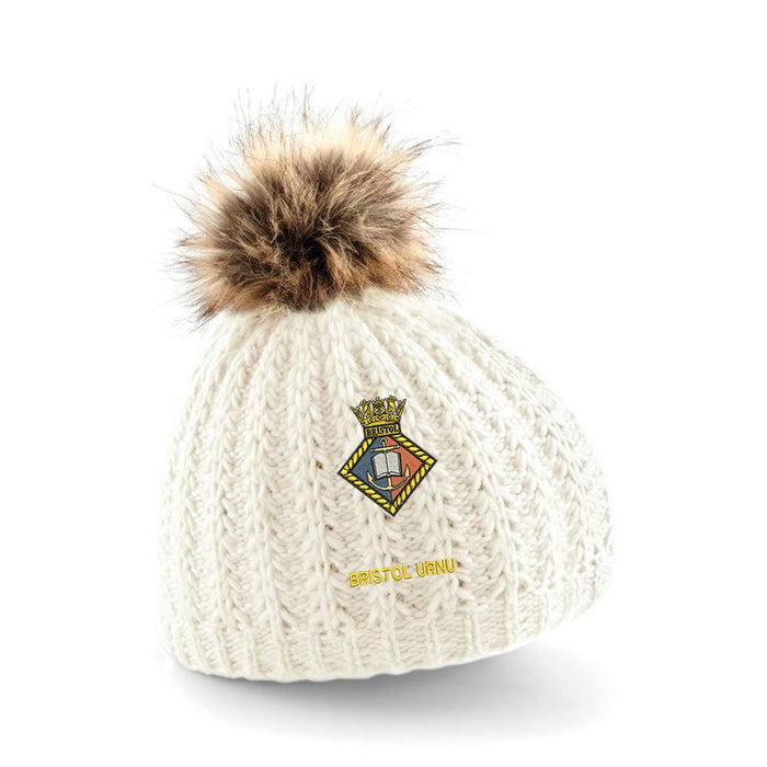 Bristol University Royal Naval Unit Pom Pom Beanie Hat