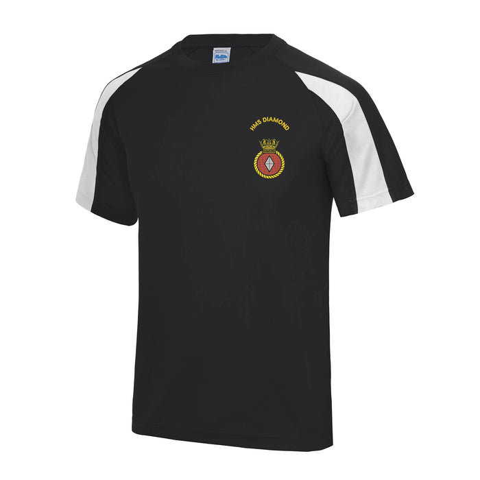 HMS Diamond Contrast Polyester T-Shirt
