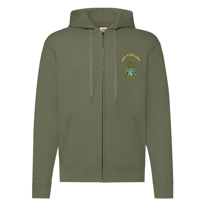 HMS Excellent Zipped Hoodie