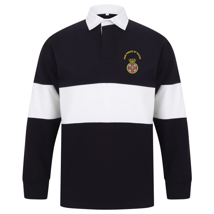 HMS Prince of Wales Long Sleeve Panelled Rugby Shirt