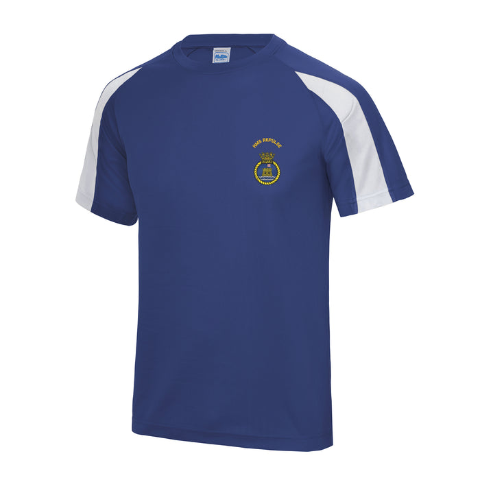 HMS Repulse Contrast Polyester T-Shirt