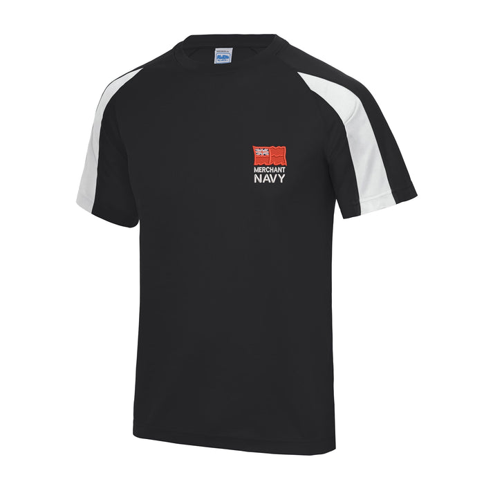 Merchant Navy Contrast Polyester T-Shirt
