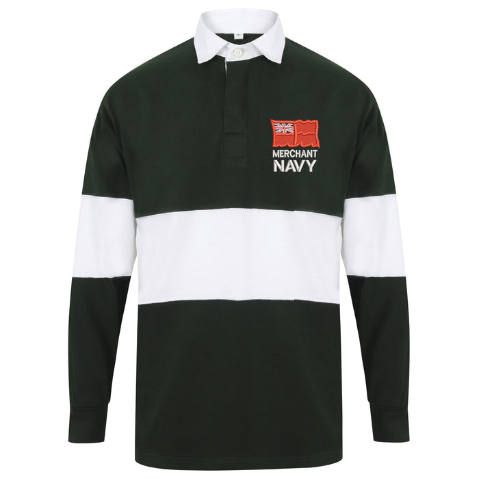 Merchant Navy Long Sleeve Panelled Rugby Shirt