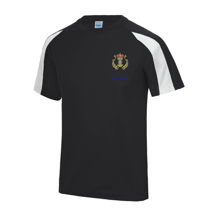 Navy Diver Contrast Polyester T-Shirt