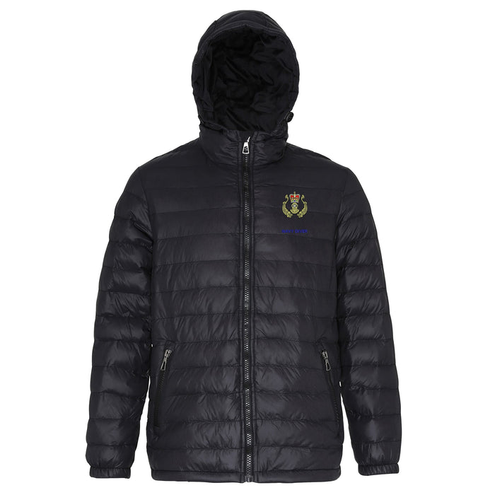 Navy Diver Hooded Contrast Padded Jacket