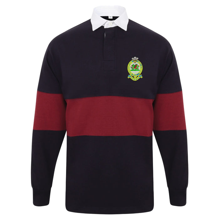 Queens Regiment Long Sleeve Panelled Rugby Shirt