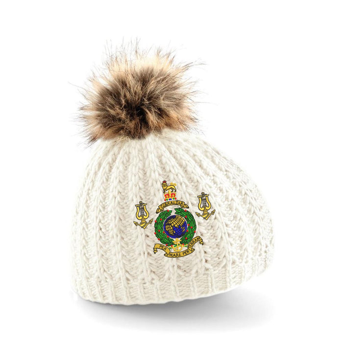 Royal Marines Band Service Pom Pom Beanie Hat