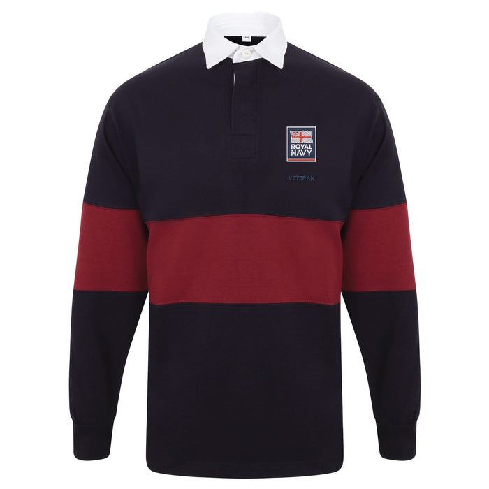 Royal Navy - Flag - Armed Forces Veteran Long Sleeve Panelled Rugby Shirt