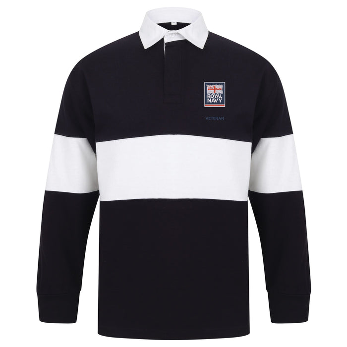 Royal Navy - Flag - Armed Forces Veteran Long Sleeve Panelled Rugby Shirt