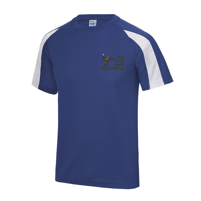 White Helmets Display Team - Royal Signals Contrast Polyester T-Shirt