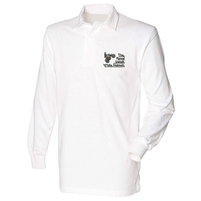 White Helmets Display Team - Royal Signals Long Sleeve Rugby Shirt