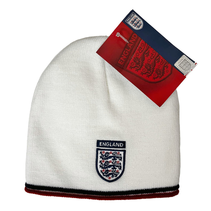 England Three Lions Striped Beanie Hat (Clearance)