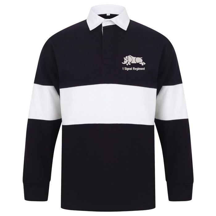 1 Signal Regiment Long Sleeve Panelled Rugby Shirt
