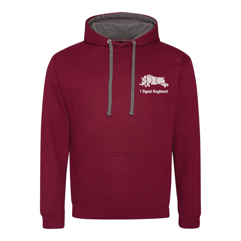 1 Signal Regiment Varsity Contrast Hoodie
