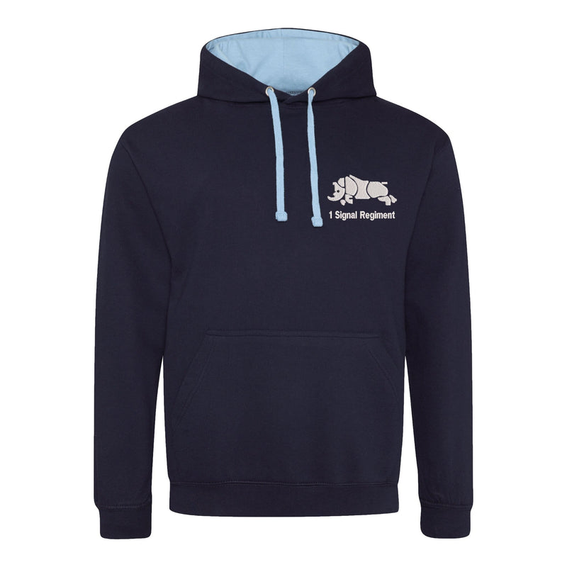 1 Signal Regiment Varsity Contrast Hoodie