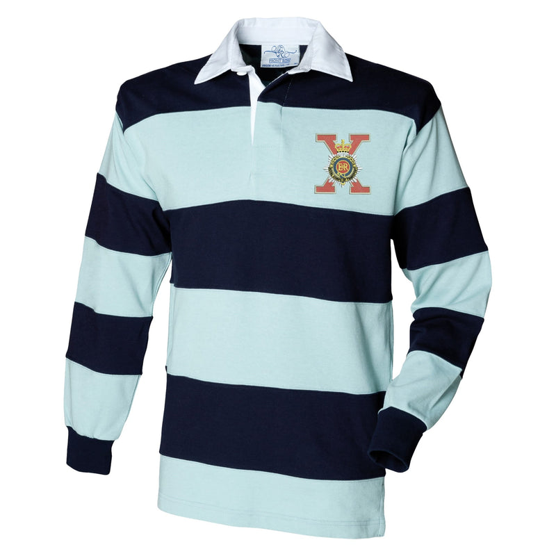 10 Regiment Royal Corps of Transport Front Row Sewn Stripe Long Sleeve Rugby Shirt