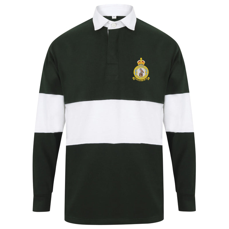144 Signals Unit - RAF Front Row Long Sleeve Panelled Rugby Shirt