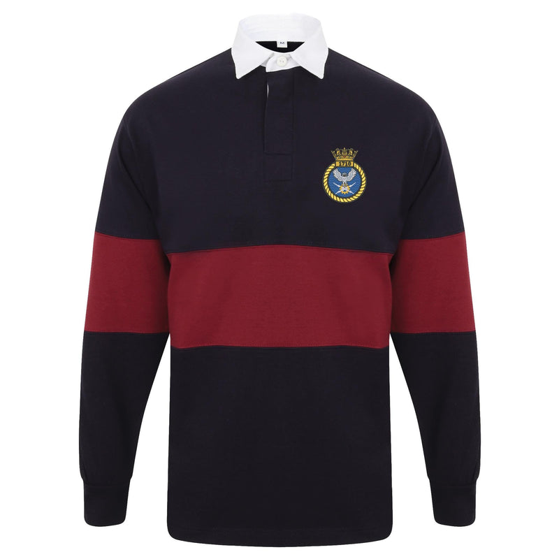1710 Naval Air Squadron Front Row Long Sleeve Panelled Rugby Shirt