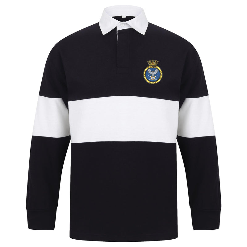 1710 Naval Air Squadron Front Row Long Sleeve Panelled Rugby Shirt