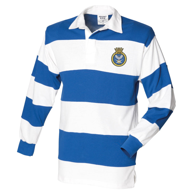 1710 Naval Air Squadron Front Row Sewn Stripe Long Sleeve Rugby Shirt