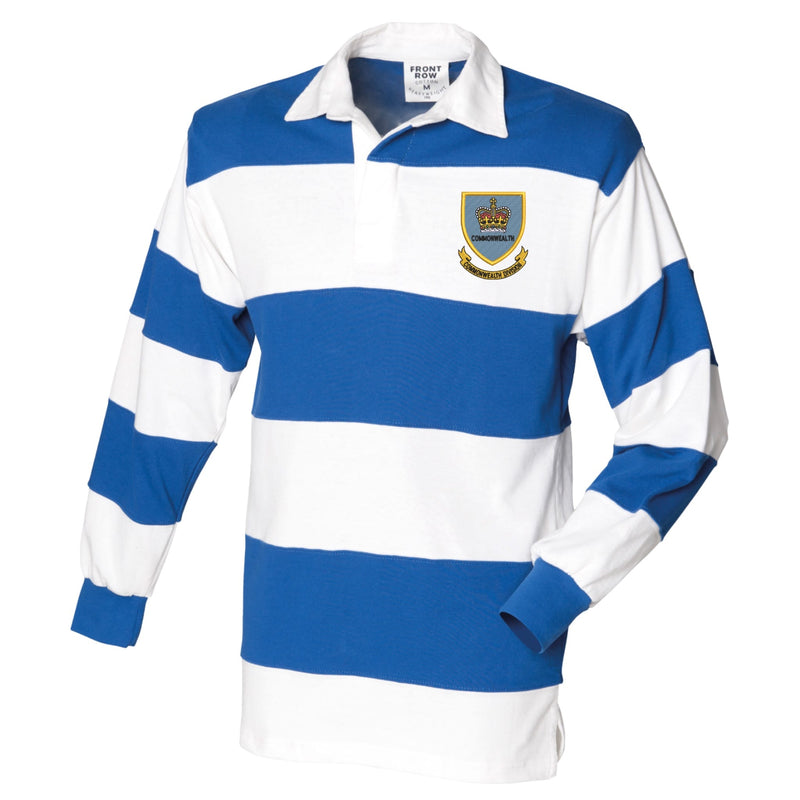 1st Commonwealth Division Front Row Sewn Stripe Long Sleeve Rugby Shirt