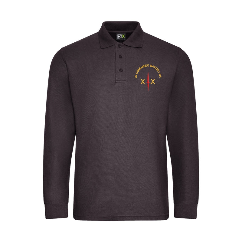 20 Commando Battery Royal Artillery Long Sleeve Polo Shirt