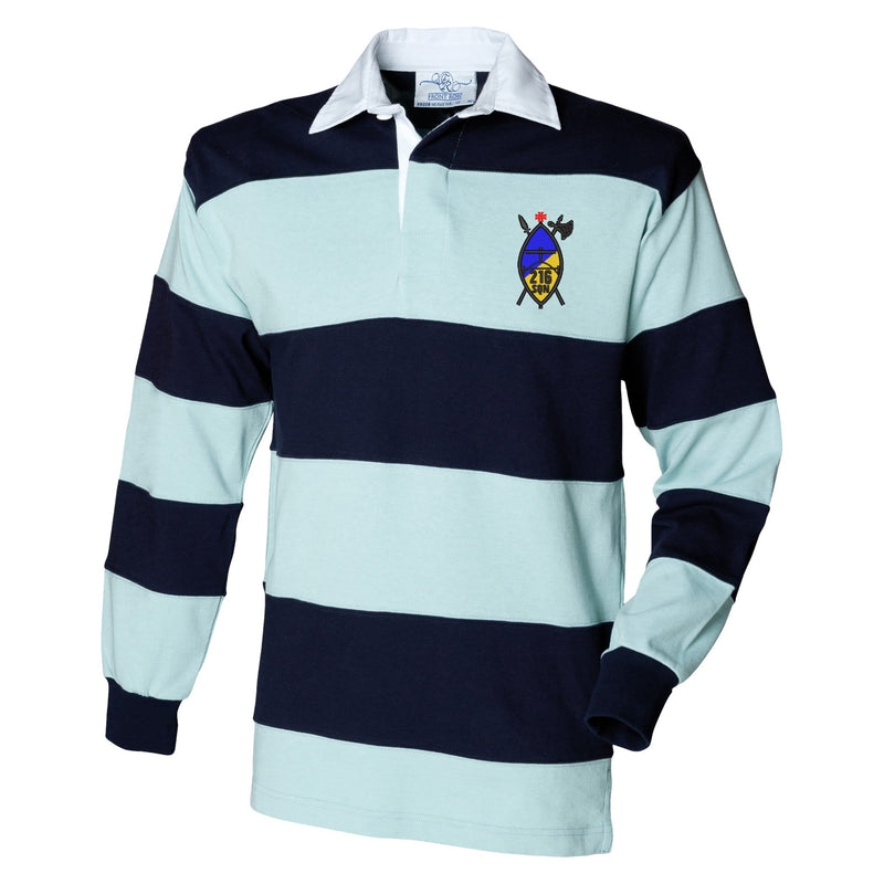 216 (Tynemouth) Transport Squadron RLC Front Row Sewn Stripe Long Sleeve Rugby Shirt