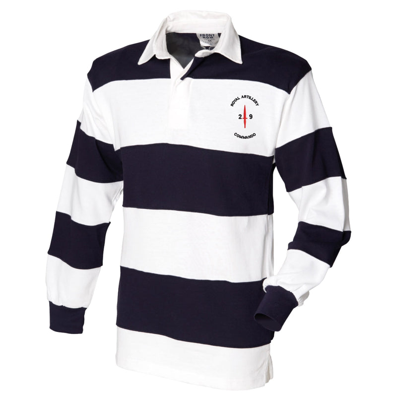 29 Commando Royal Artillery Dagger Front Row Sewn Stripe Long Sleeve Rugby Shirt