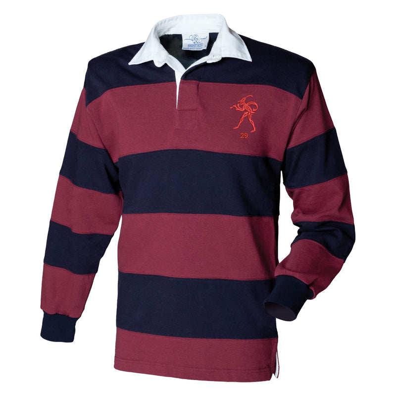 29 Field Squadron Front Row Sewn Stripe Long Sleeve Rugby Shirt