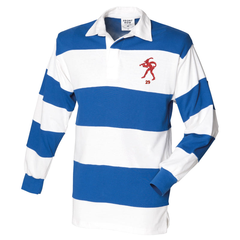 29 Field Squadron Front Row Sewn Stripe Long Sleeve Rugby Shirt