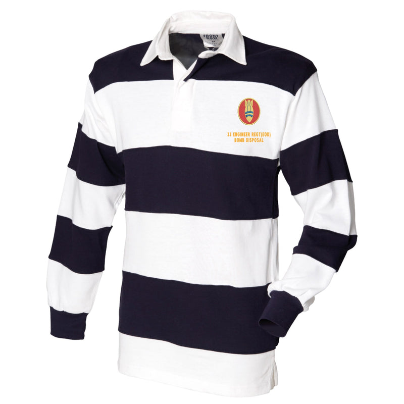 33 Engineers Bomb Disposal Front Row Sewn Stripe Long Sleeve Rugby Shirt