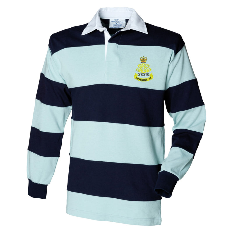 39th Regiment Royal Artillery Front Row Sewn Stripe Long Sleeve Rugby Shirt