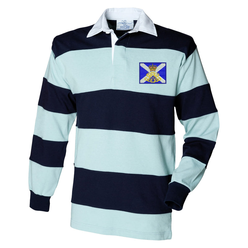 40th Regiment Royal Artillery - The Lowland Gunners Front Row Sewn Stripe Long Sleeve Rugby Shirt