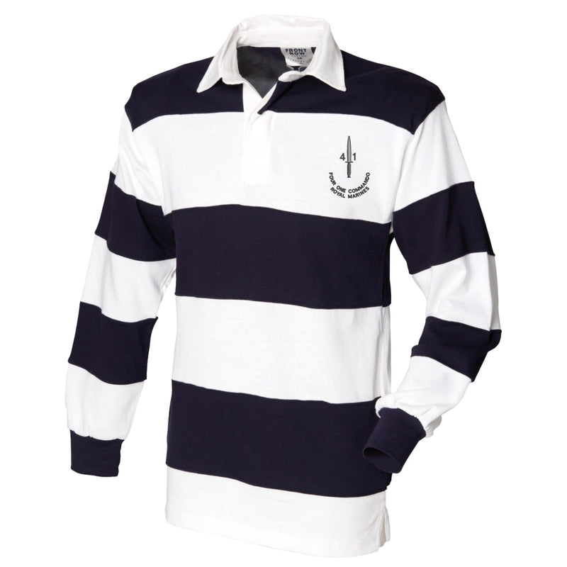 41 Commando Front Row Sewn Stripe Long Sleeve Rugby Shirt
