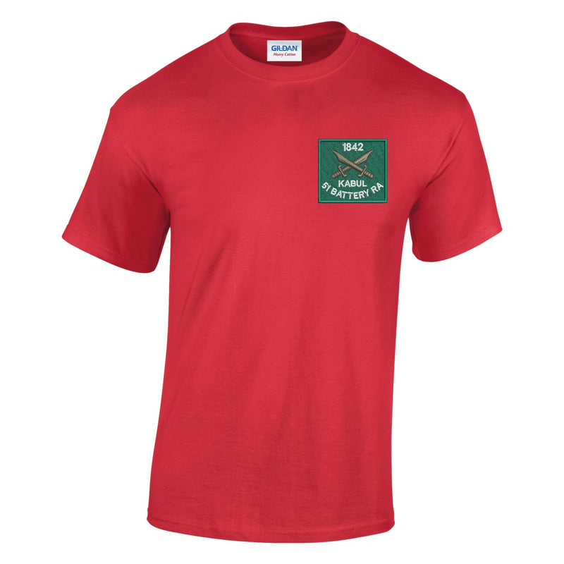 51 Battery Royal Kabul and Royal Artillery Badges Cotton T-Shirt